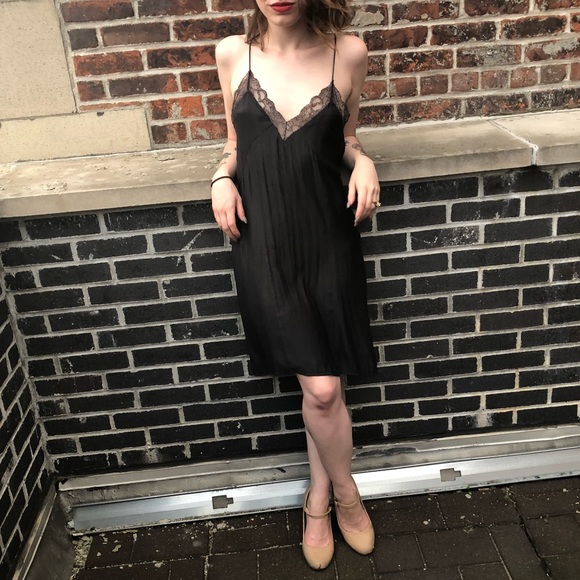 black lace slip dress zara